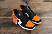Jordan Air Jordan 1 Low Black White Orange Sneakers 553558-128
