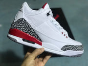 Jordan 3 Retro White Red Elephant Print Sneakers