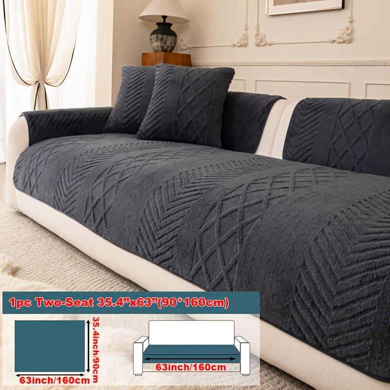 1pc of Multi-Color Plush Sofa Cushion, Cat Scratch Resistant, Machine Washable, Non-Slip Breathable Sofa Cover - First Encounter