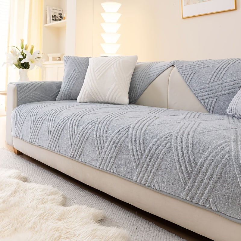 1pc Thick Plush Sofa Cushion Compatible for Sofa Types (1\u002F2\u002F3\u002F4-Seater, Loveseat, Sectional) - Modern Diagonal, Pet-Friendly, Scratch-Resistant Anti-Slip Cushion, Machine Washable Soft Cushion for Sofa Upgrade