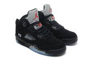 Jordan Air Jordan 5 Retro Black and Silver High-Top Sneakers