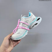 GG-CC Retro Low-Top Sneakers, Chunky Sole, White and Silver