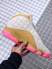 Air Jordan 13 CNY Sneakers in White, Gold and Pink