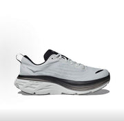 HOKA Bondi 8 White and Black Running Shoes