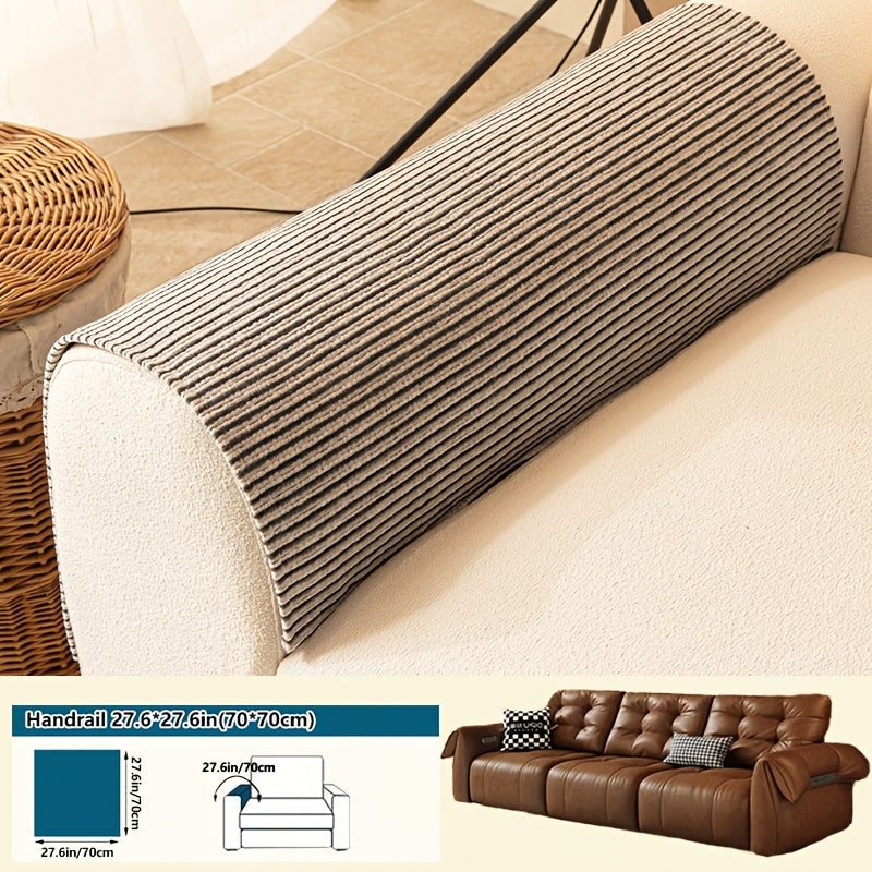1pc Modern Striped Sofa Cushion, Non-Slip and Pet-Friendly Sofa Cushion, Suitable for 1-4 Seats, Soft and Comfortable Living Room Decor, Machine Washable Polyester, Gray, Beige, and Coffee Brown Stylish Abstract Design, Pet-Friendly Non-Slip Cover