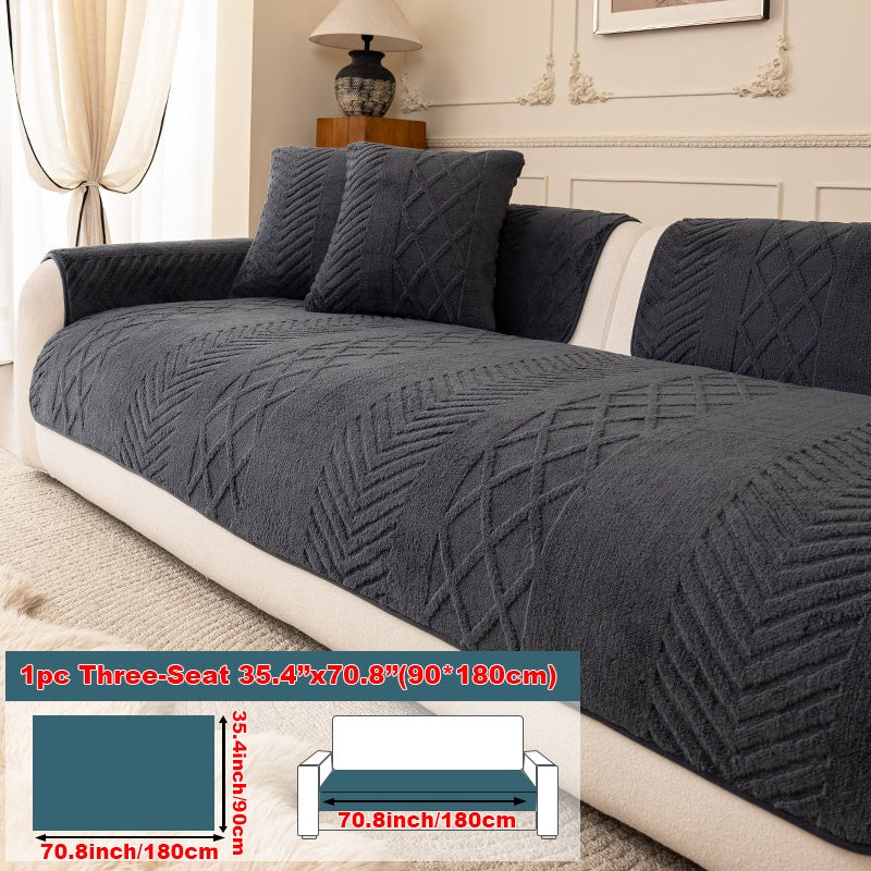 1pc of Multi-Color Plush Sofa Cushion, Cat Scratch Resistant, Machine Washable, Non-Slip Breathable Sofa Cover - First Encounter