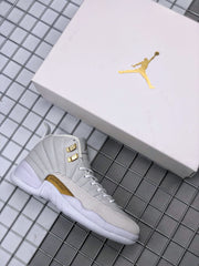 Air Jordan 12 OVO White Gold Sneakers 873864-102