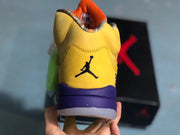 Jordan 5 30th Anniversary Sneakers, Yellow/Purple & Red