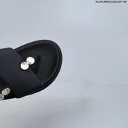 GG-CC Black Embellished Platform Thong Sandals