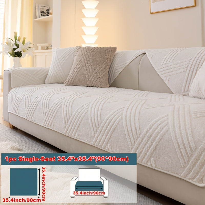 1pc Thick Plush Sofa Cushion Compatible for Sofa Types (1\u002F2\u002F3\u002F4-Seater, Loveseat, Sectional) - Modern Diagonal, Pet-Friendly, Scratch-Resistant Anti-Slip Cushion, Machine Washable Soft Cushion for Sofa Upgrade