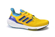 adidas UltraBoost 22 Running Shoes, Yellow and Blue, GW1710