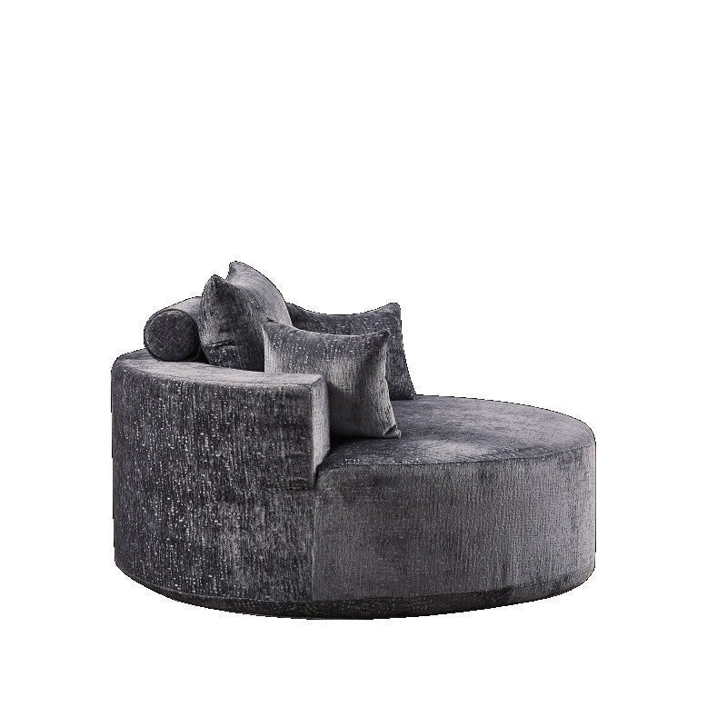 55'L Chenille Sponge Single Sofa No Assembly Required Fluffy Modern Sleeper Chair for Living Room Bedroom Lounge and Projection Room Not a Swivel Chair.