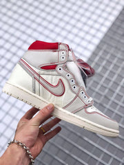 Air Jordan 1 Retro High OG White and Red Sneakers
