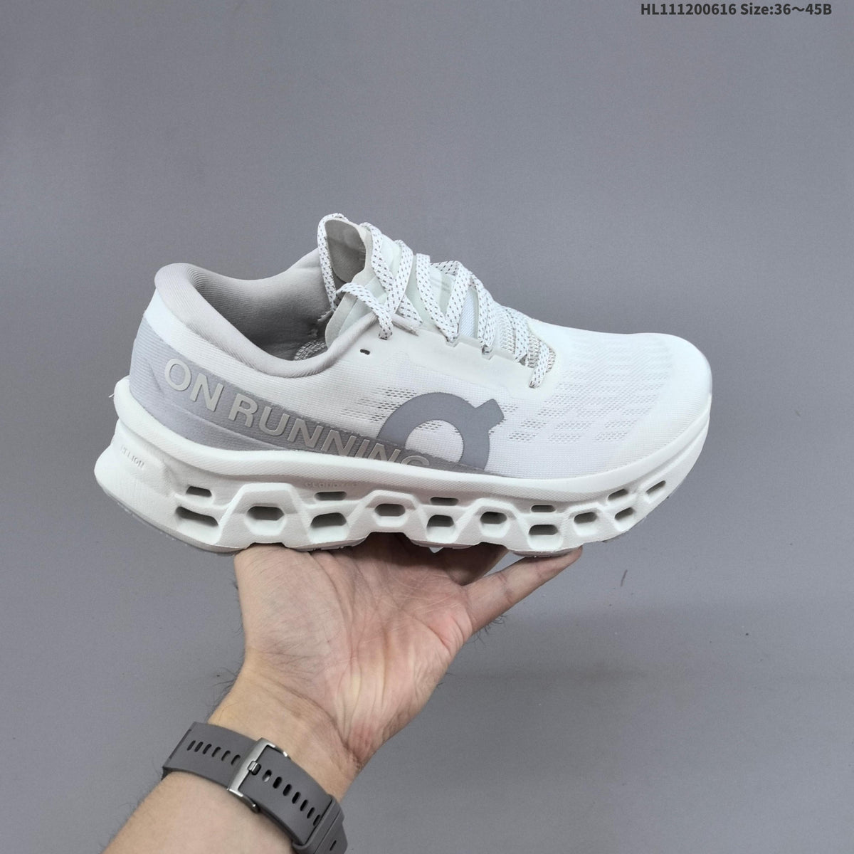 On Cloudmonster 3 Running Shoes White Grey