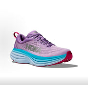 HOKA Bondi 8 Running Sneakers in Purple and Blue