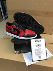 Jordan 1 Low Sneakers Black Red White