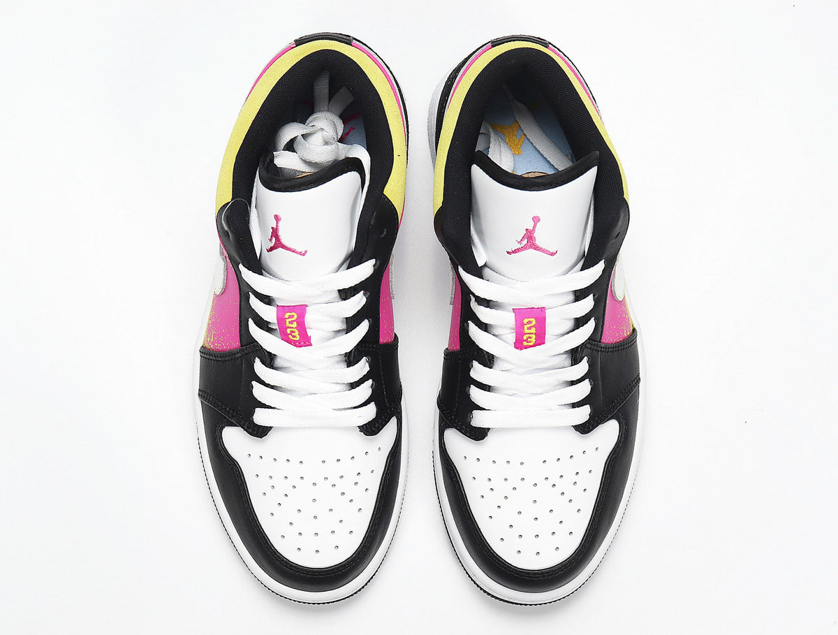 Nike Air Jordan 1 Low Yellow Pink Black Sneakers CW5564-001