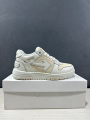 Off-White Off Court Leather Low-Top Sneakers Cream White