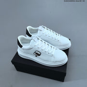 Karl Lagerfeld White Low-Top Lace-Up Sneakers with Logo