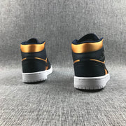 Air Jordan 1 Mid SE Black and Gold Sneakers 852542-401