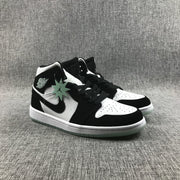 Air Jordan 1 Mid Sneakers Black White Mint BQ6931-103