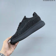 Alexander McQueen Black Crystal-Embellished Leather Sneakers