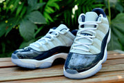 Jordan Air Jordan 11 Retro Low Sneakers, White and Navy