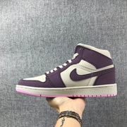 Air Jordan 1 Mid Pink Purple Sneakers 555112-500