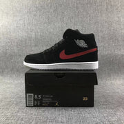 Jordan 1 Mid Black Red Blue Sneakers 554724-065