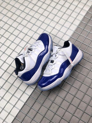 Air Jordan 11 Sneakers White and Deep Blue BQ3685-001