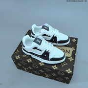 Louis Vuitton White and Black Low-Top Sneakers