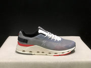 On Cloudnova Form 2 Sneakers in Fog Gray and Red