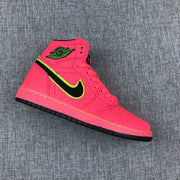 Air Jordan 1 Mid Sneakers in Pink and Black AQ9131-600
