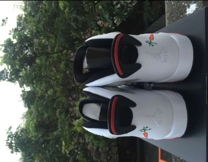 Air Jordan 6 Sneakers in White, Grey and Red