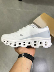 On Running White and Gray Running Sneakers