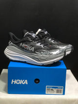 HOKA Stinson 7 Trail Running Shoes in Black and Gray