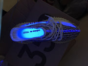 Yeezy 350 V2 Glow-in-the-Dark Sneakers, Black and White