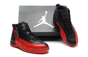 Air Jordan 12 Black and Red High-Top Basketball Sneakers