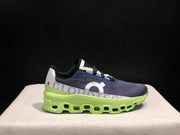 On Cloudmonster Running Shoes in Navy and Lime