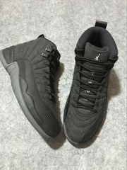 Air Jordan 12 High-Top Sneakers in Black and Grey
