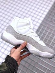 Jordan Air Jordan 11 White Glitter High-Top Sneakers