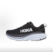 HOKA Bondi 8 Black and White Sneakers