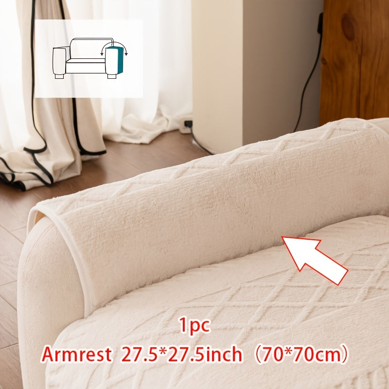 1pc of Multi-Color Plush Sofa Cushion, Cat Scratch Resistant, Machine Washable, Non-Slip Breathable Sofa Cover - First Encounter