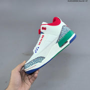 Air Jordan 3 Retro Chalk Track Red White Blue Sneakers