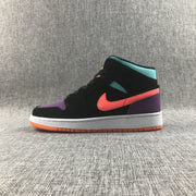 Jordan 1 Mid Multicolor Black Sneakers 554725-083