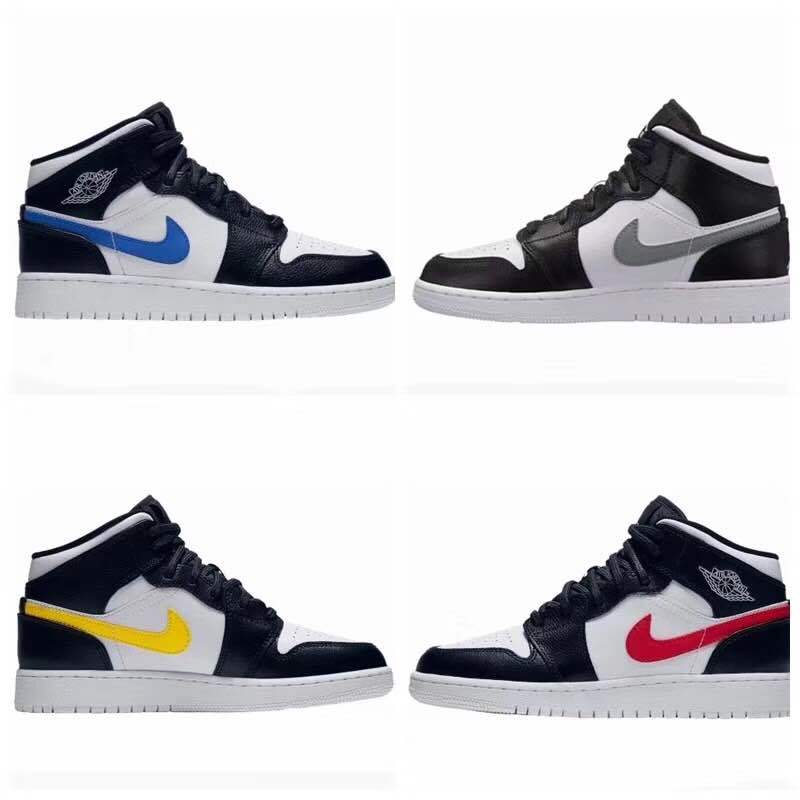 Jordan Air Jordan 1 Mid Four-Color Swoosh Sneakers