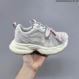 GG-CC Chunky Platform Sneakers in Gray and Pink