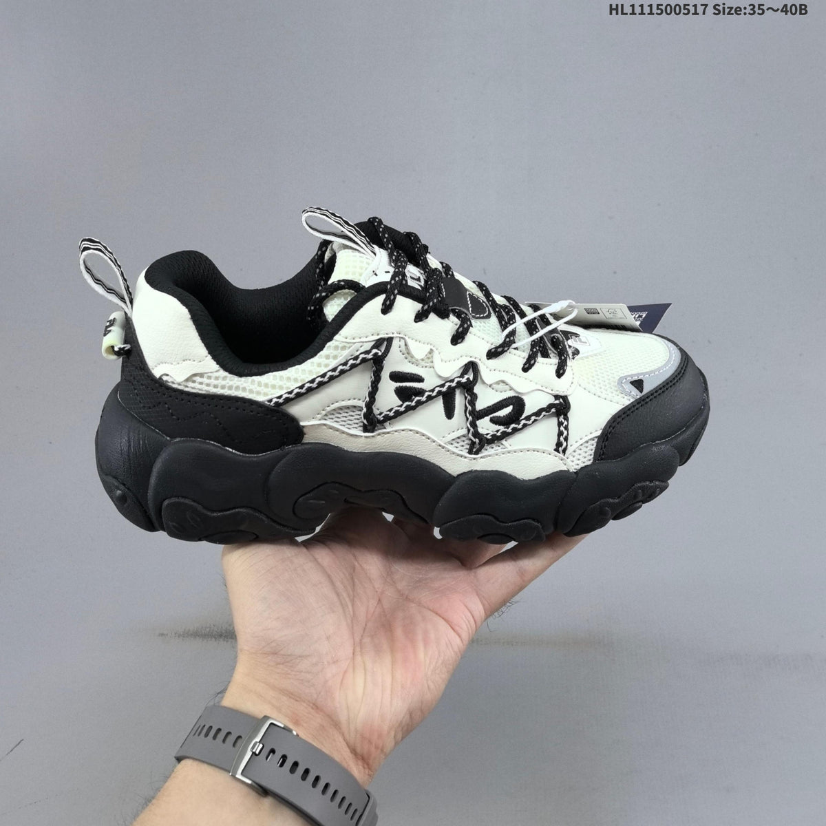 FILA Croissant 1S Low-Top Sneakers, White and Black