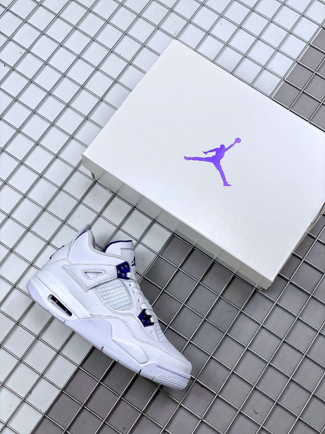 Jordan Air Jordan 4 Court Purple White and Purple Sneakers