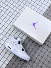 Jordan Air Jordan 4 Court Purple White and Purple Sneakers